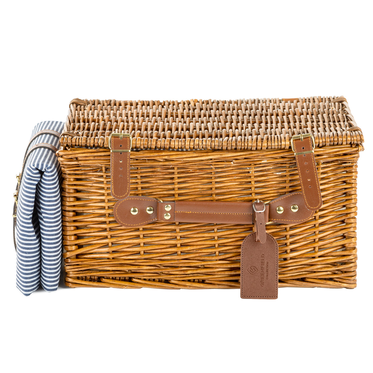 Abbotsbury Willow Picnic Basket Hamper with Picnic Blanket - The Greenfield Collection