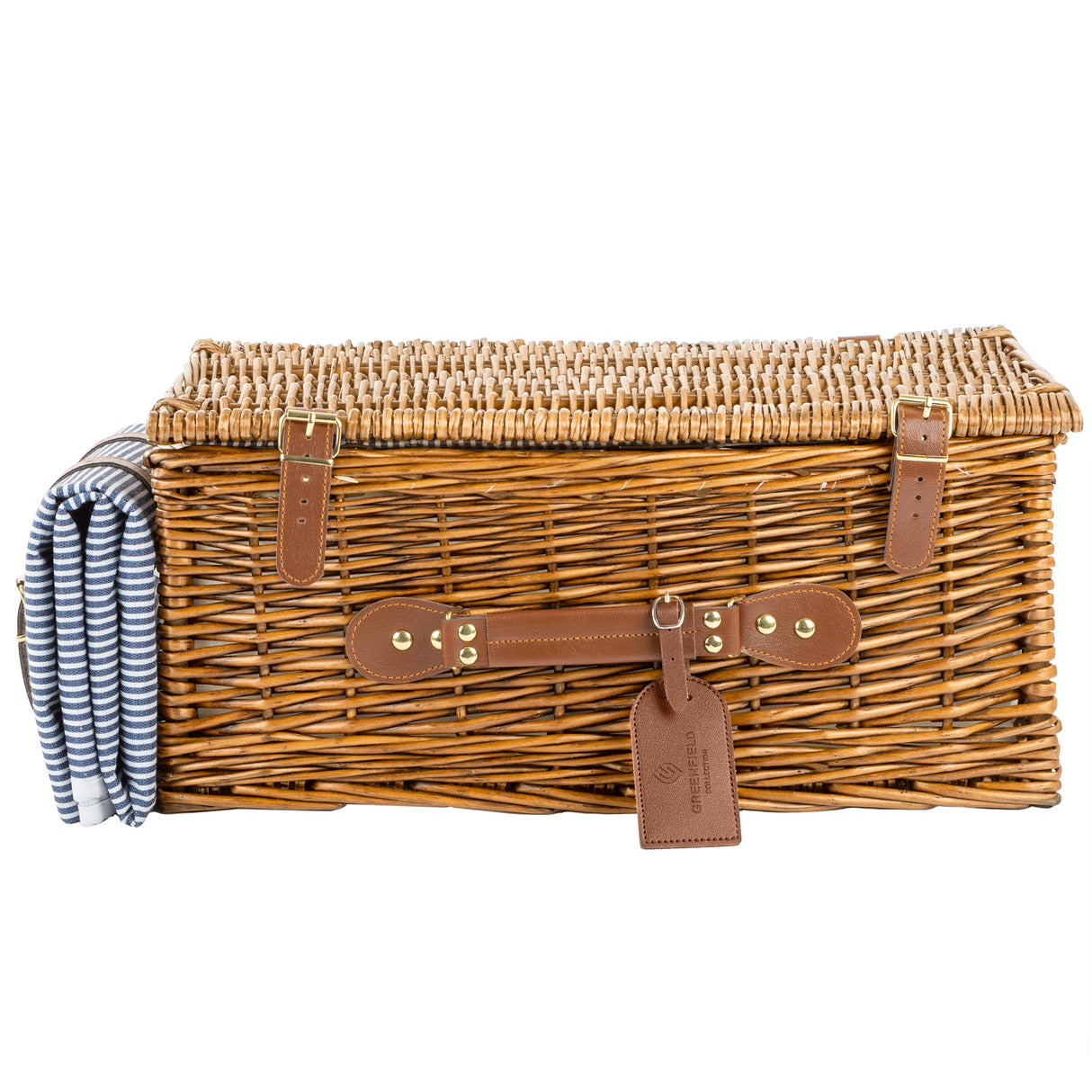 Abbotsbury Willow Picnic Basket Hamper with Picnic Blanket - The Greenfield Collection