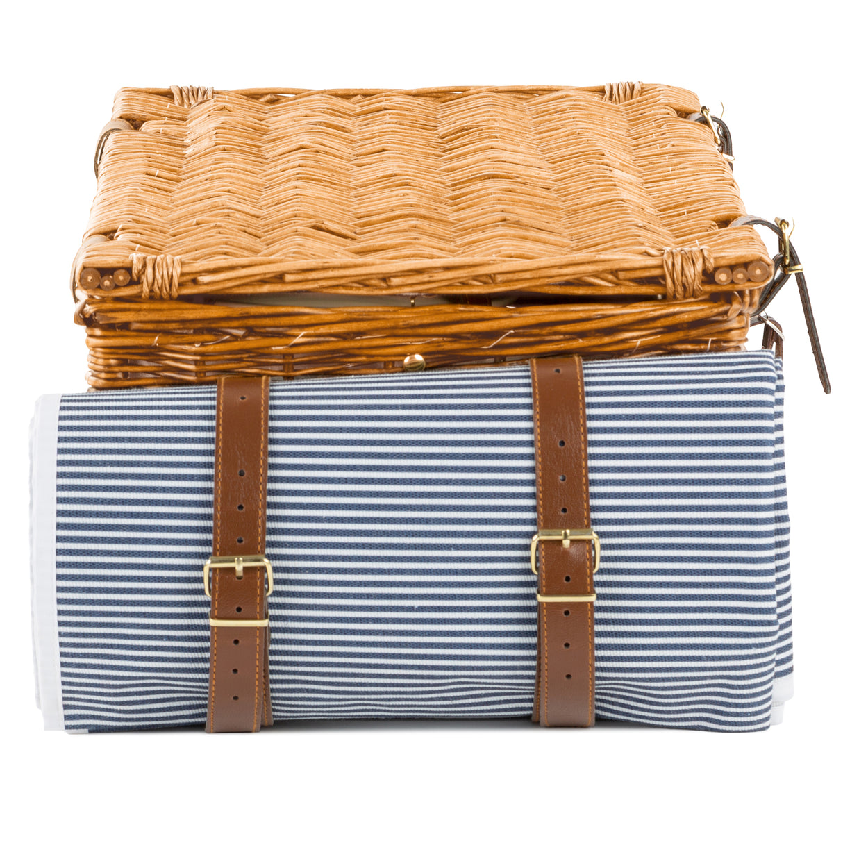 Abbotsbury Willow Picnic Basket Hamper with Picnic Blanket - The Greenfield Collection