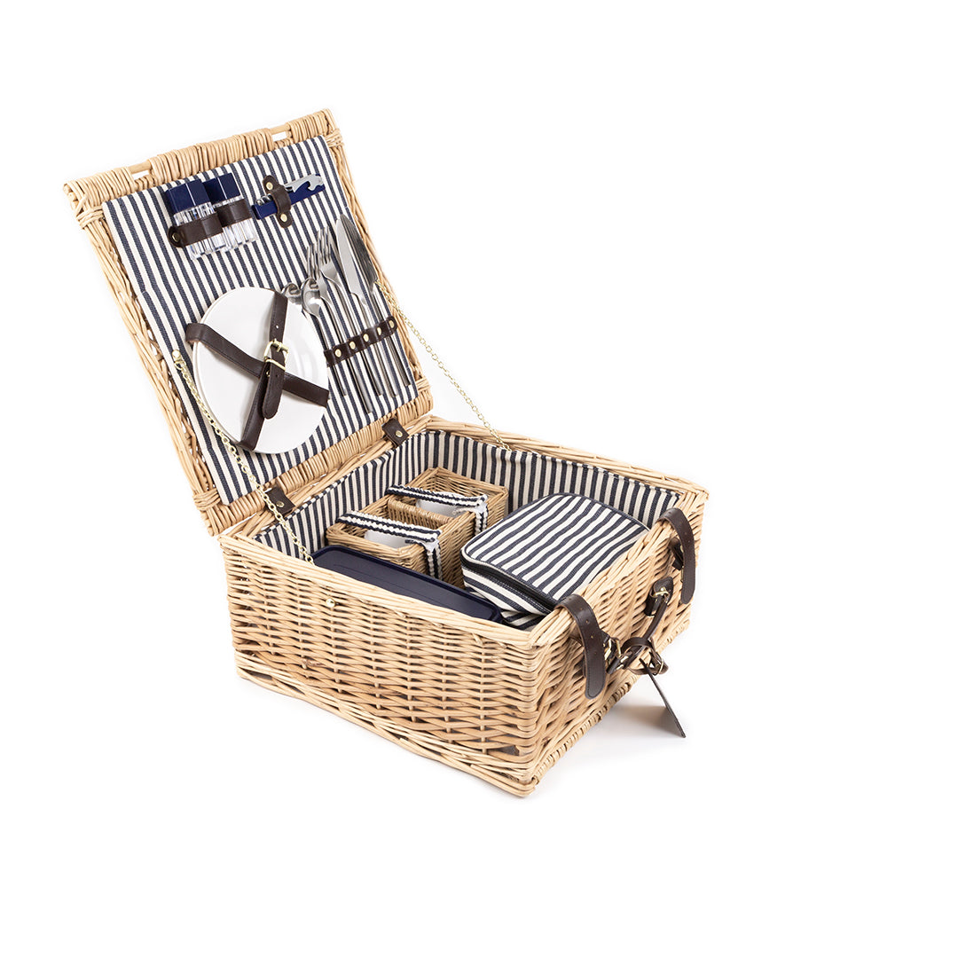 Greenfield Collection Sandbanks Willow Picnic Hamper for Two People - The Greenfield Collection