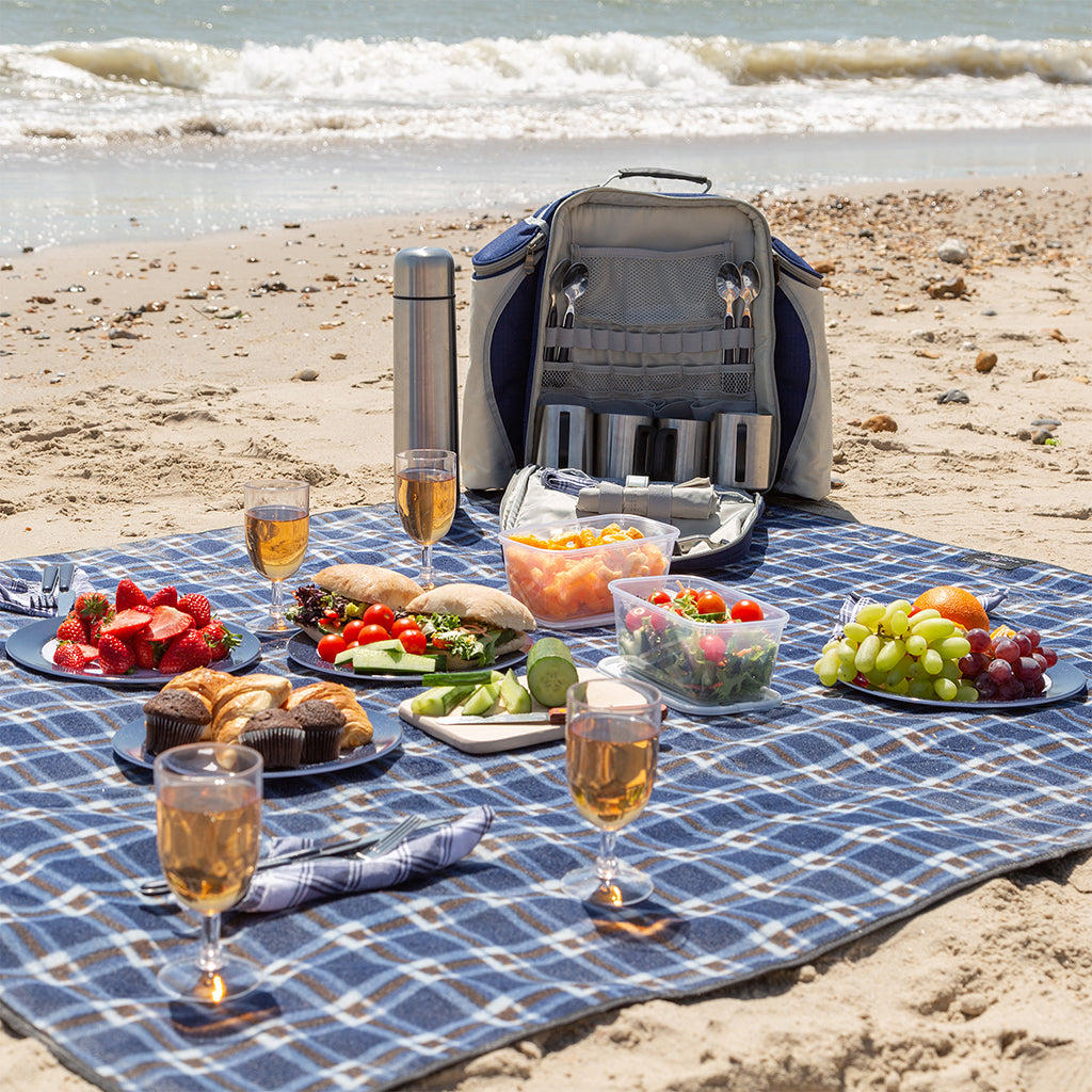 Super Deluxe Picnic Backpack Hamper for Four People - The Greenfield Collection