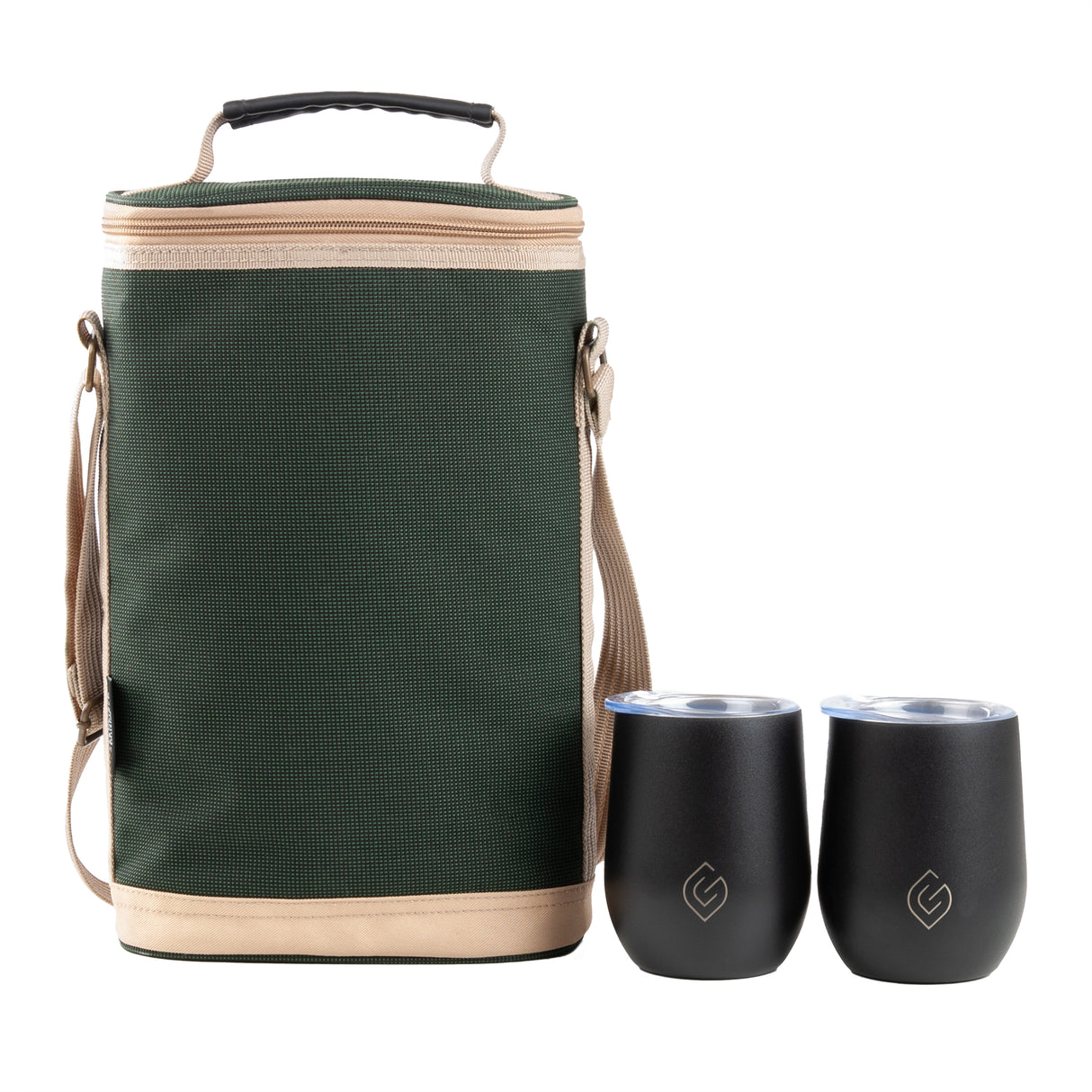 2 Person Wine Cooler Bag with Matching Tumbler - The Greenfield Collection