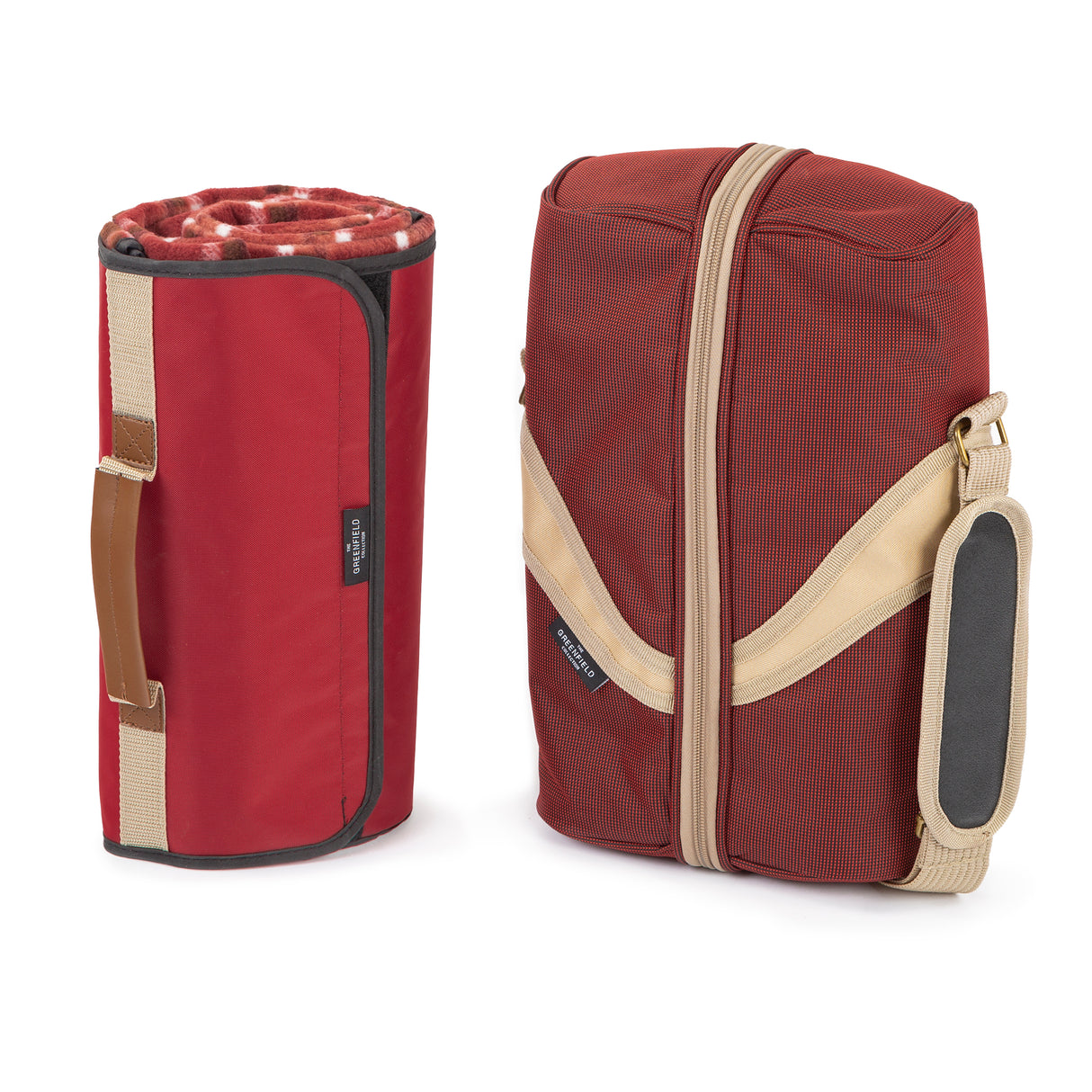 Greenfield Collection Deluxe Wine Cooler Bag for Two People with Matching Picnic Blanket - The Greenfield Collection
