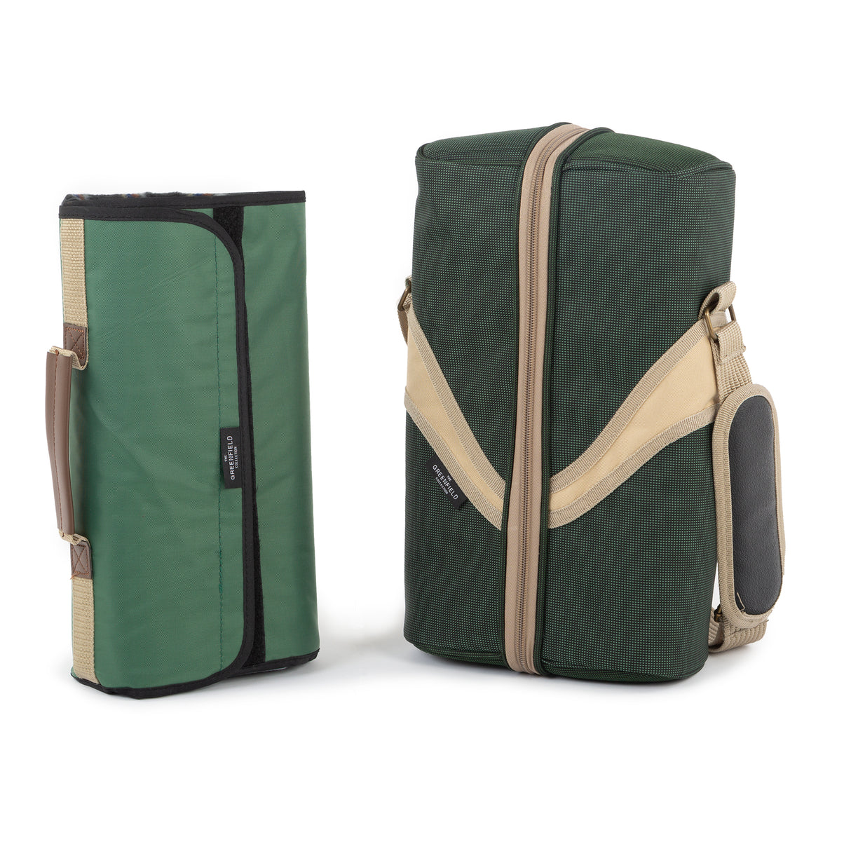 Greenfield Collection Deluxe Wine Cooler Bag for Two People with Matching Picnic Blanket - The Greenfield Collection