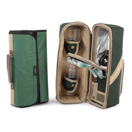 Greenfield Collection Deluxe Wine Cooler Bag for Two People with Matching Picnic Blanket - The Greenfield Collection