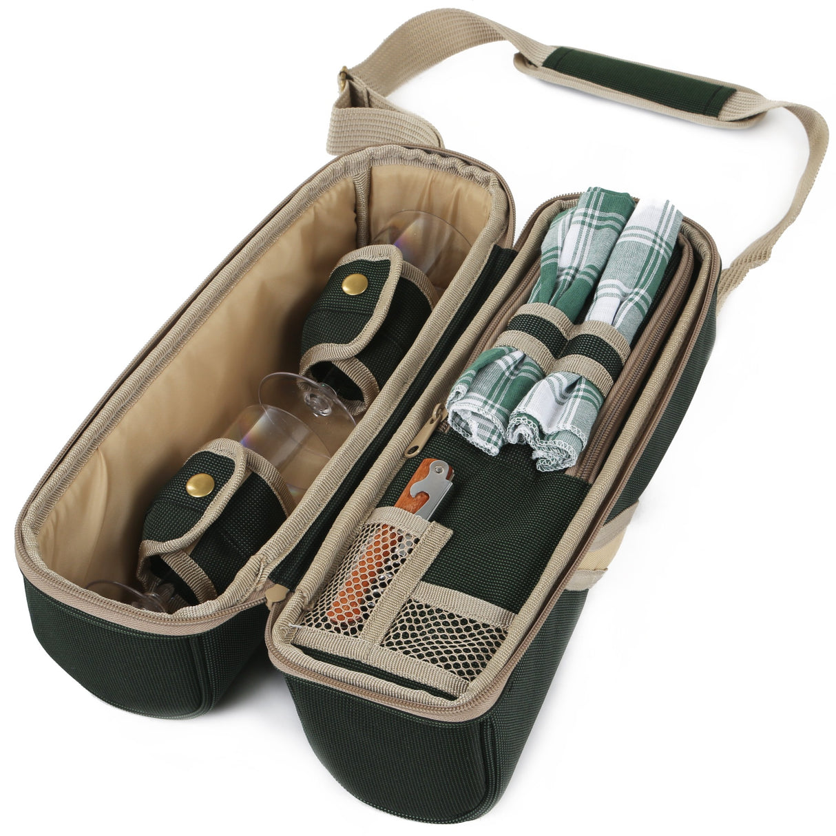 Greenfield Collection Deluxe Wine Cooler Bag for Two People with Matching Picnic Blanket - The Greenfield Collection