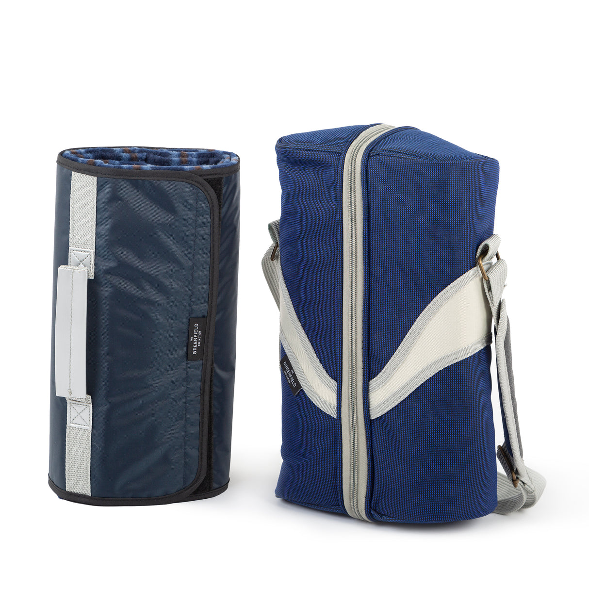 Greenfield Collection Deluxe Wine Cooler Bag for Two People with Matching Picnic Blanket - The Greenfield Collection