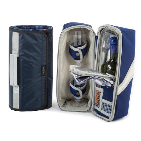 Greenfield Collection Deluxe Wine Cooler Bag for Two People with Matching Picnic Blanket - The Greenfield Collection