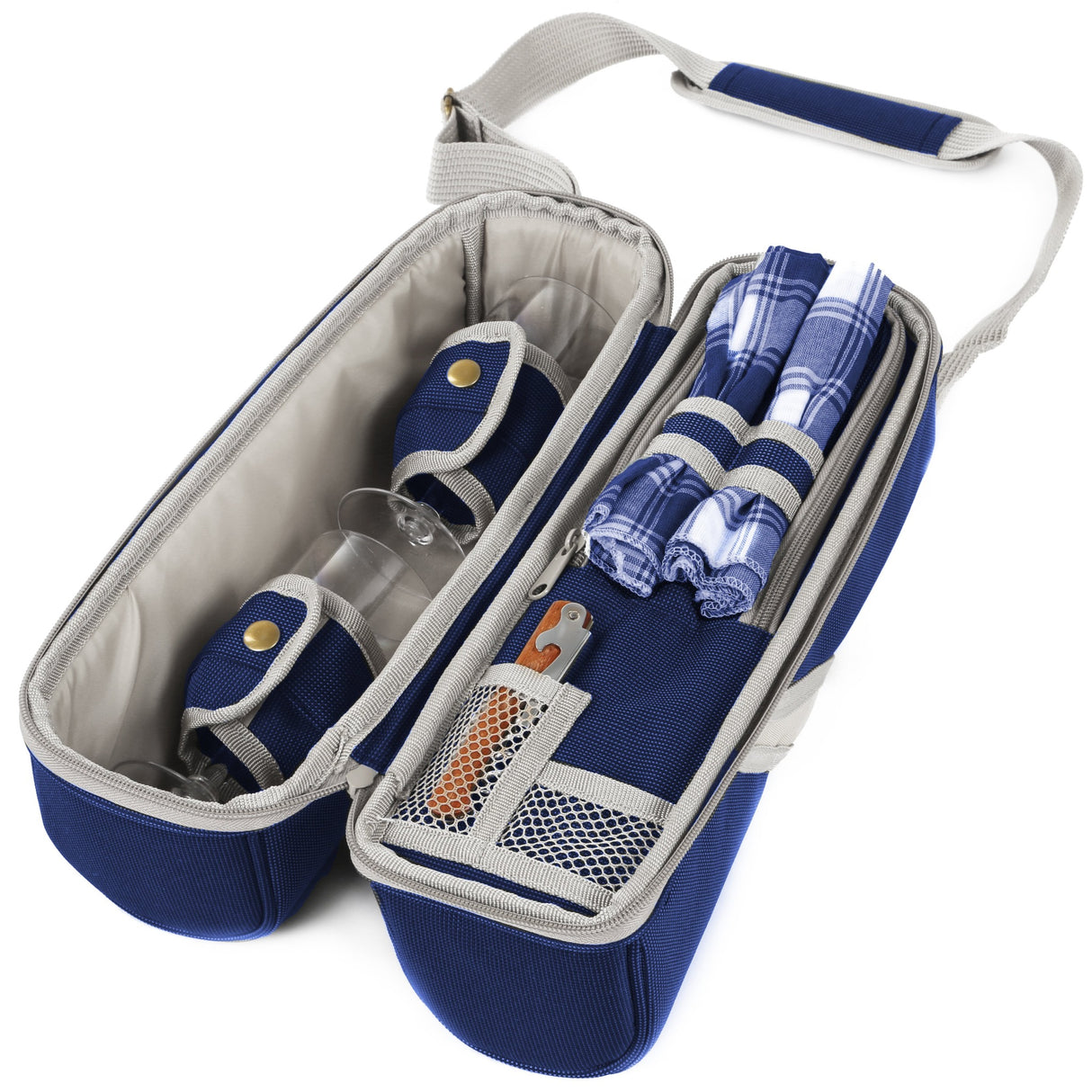 Greenfield Collection Deluxe Wine Cooler Bag for Two People with Matching Picnic Blanket - The Greenfield Collection