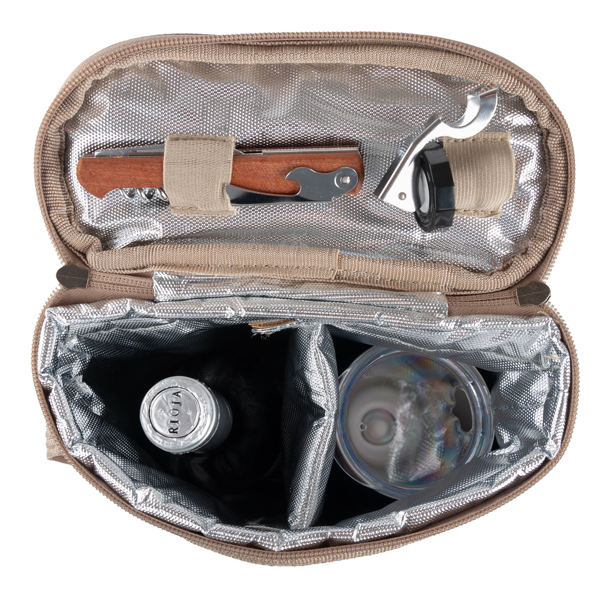 2 Person Wine Cooler Bag with Matching Tumbler - The Greenfield Collection