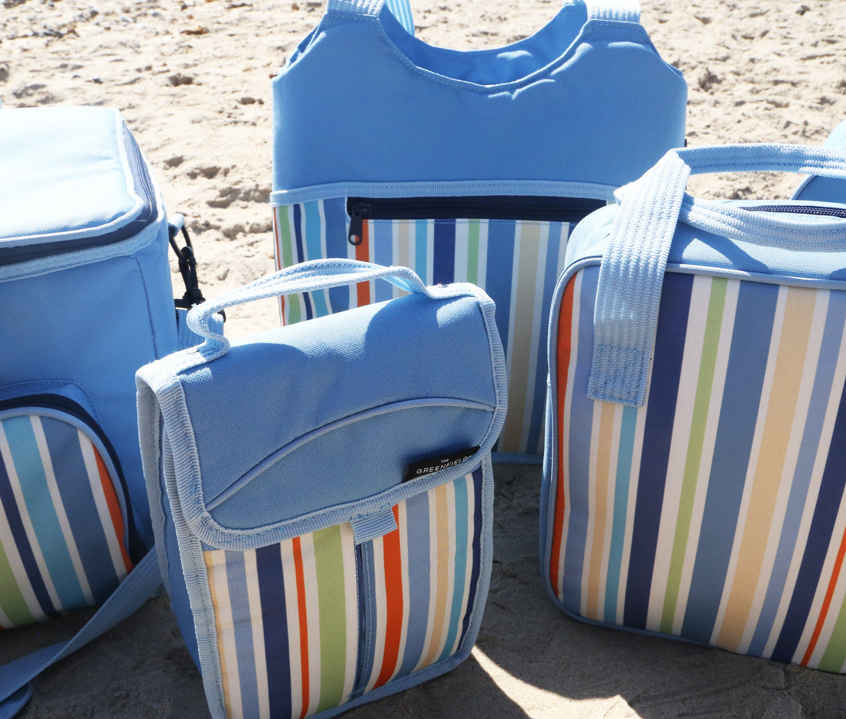 Greenfield Collection Sky Blue Folding Lunch Cool Bag - The Greenfield Collection