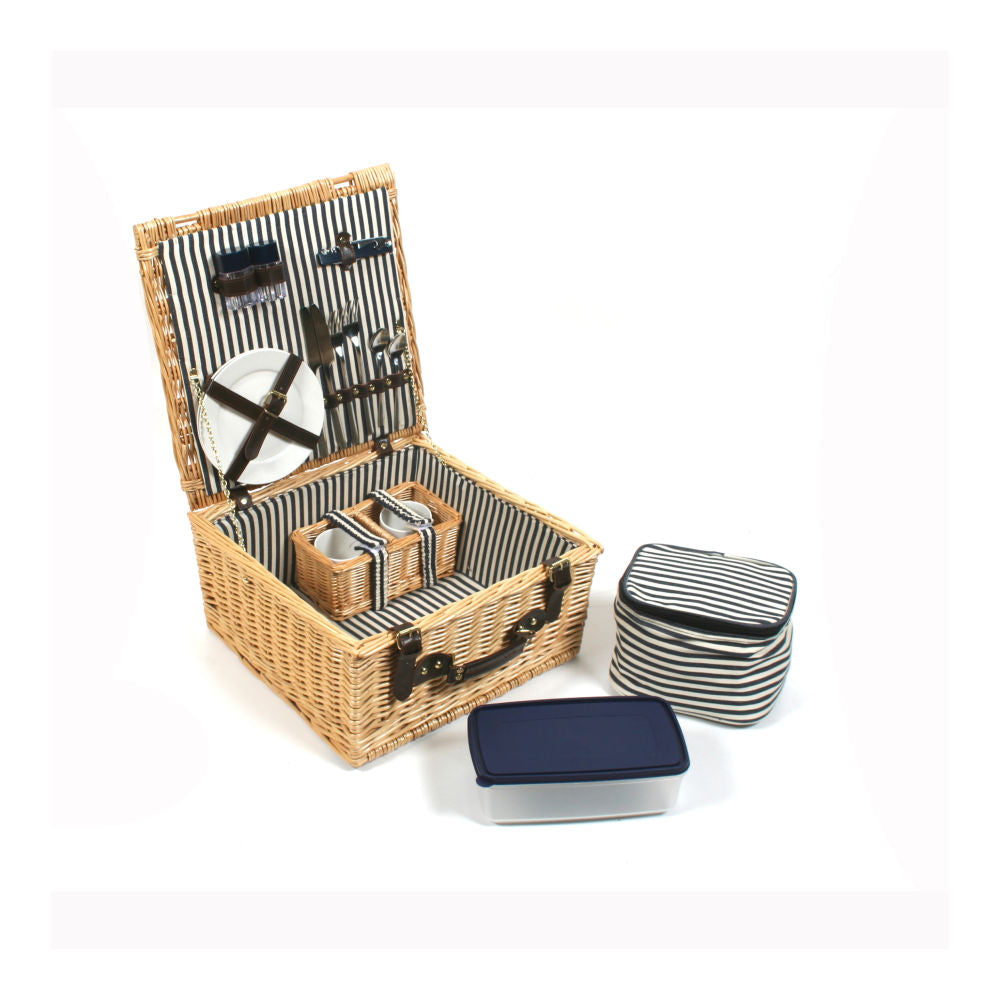 Greenfield Collection Sandbanks Willow Picnic Hamper for Two People - The Greenfield Collection
