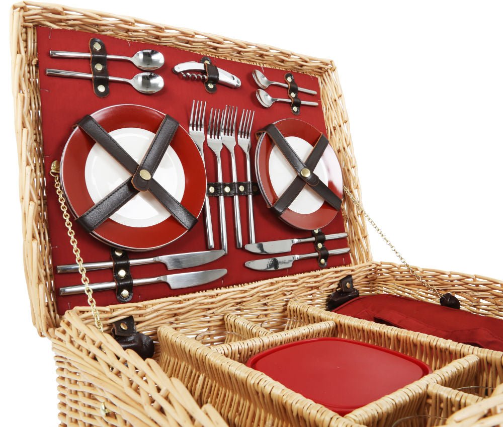 Greenfield Collection Blenheim Willow Picnic Hamper for Four People - The Greenfield Collection
