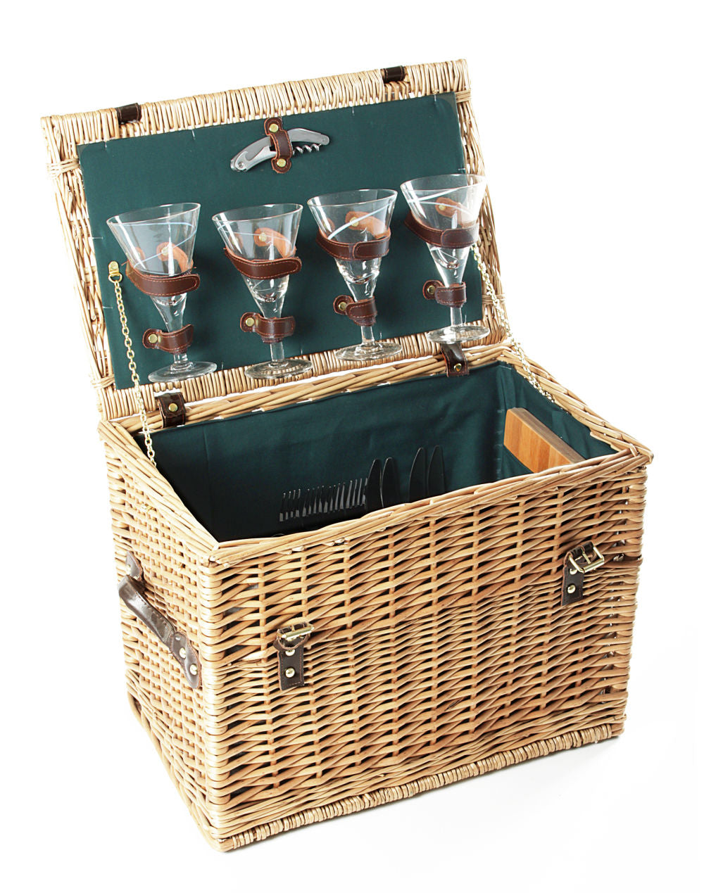 Greenfield Collection Amersham Willow Picnic Hamper for Four People - The Greenfield Collection