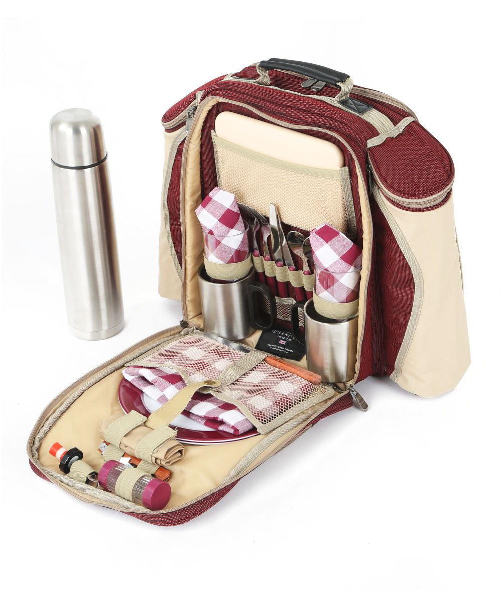 Greenfield Collection Super Deluxe Picnic Backpack Hamper for Two People - The Greenfield Collection