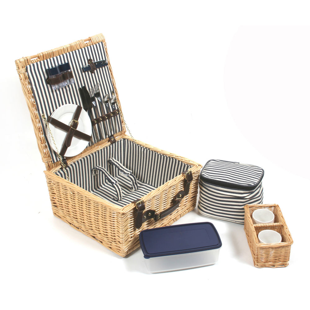 Greenfield Collection Sandbanks Willow Picnic Hamper for Two People - The Greenfield Collection