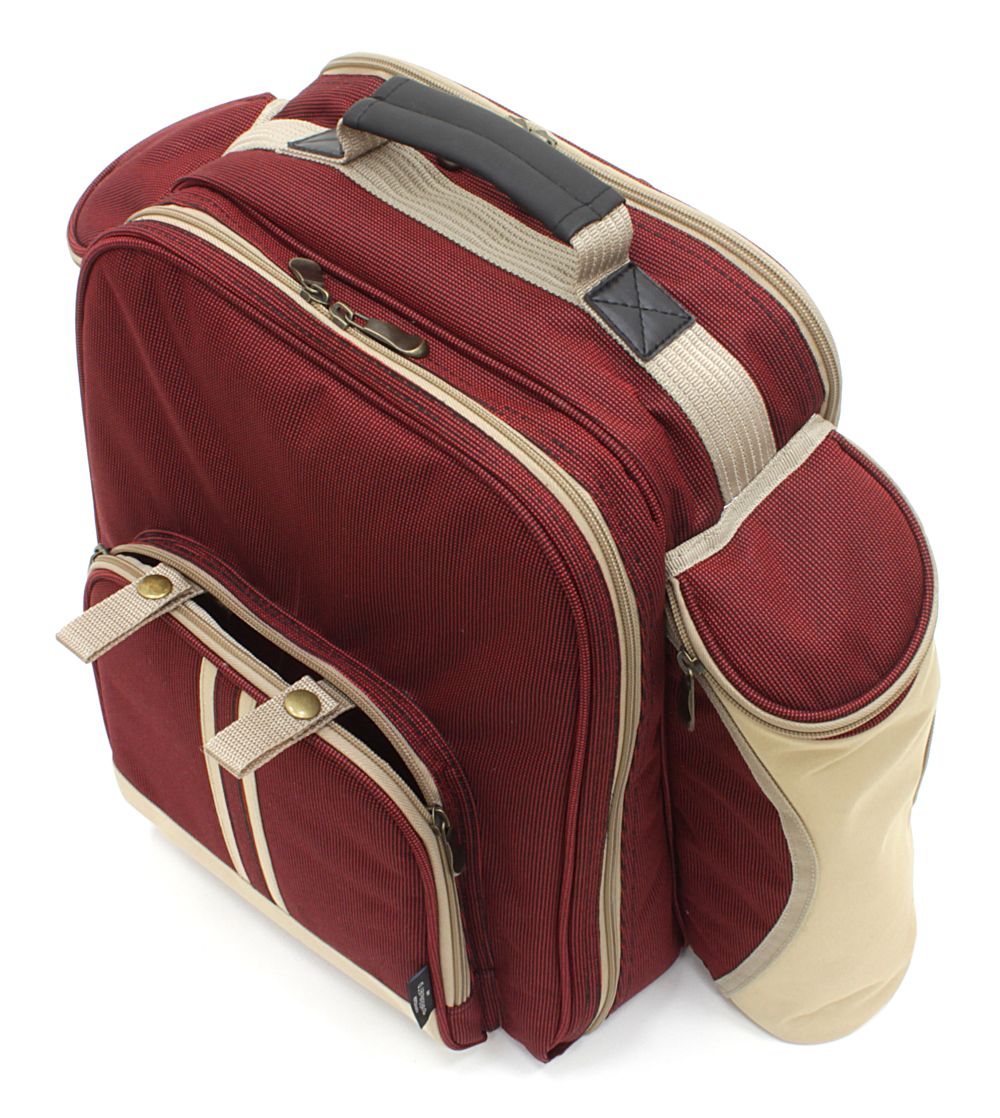 Greenfield Collection Super Deluxe Picnic Backpack Hamper for Four People - The Greenfield Collection