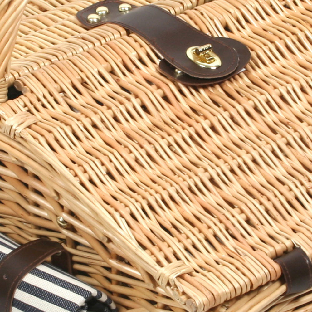 Greenfield Collection Somerley Willow Picnic Hamper for Four People with Matching Blanket - The Greenfield Collection