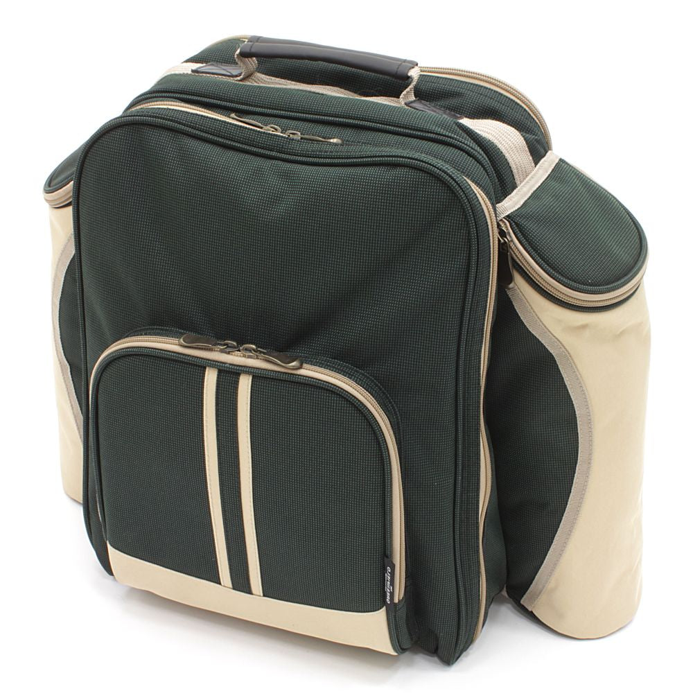 Greenfield Collection Deluxe Picnic Backpack Hamper for Two People with Matching Picnic Blanket - The Greenfield Collection