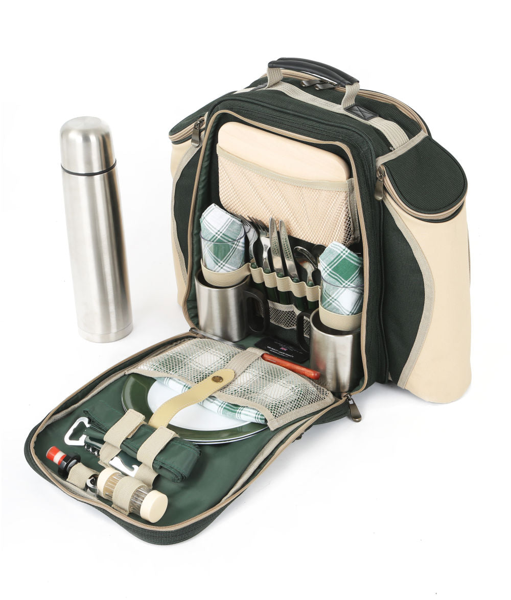 Greenfield Collection Super Deluxe Picnic Backpack Hamper for Two People - The Greenfield Collection