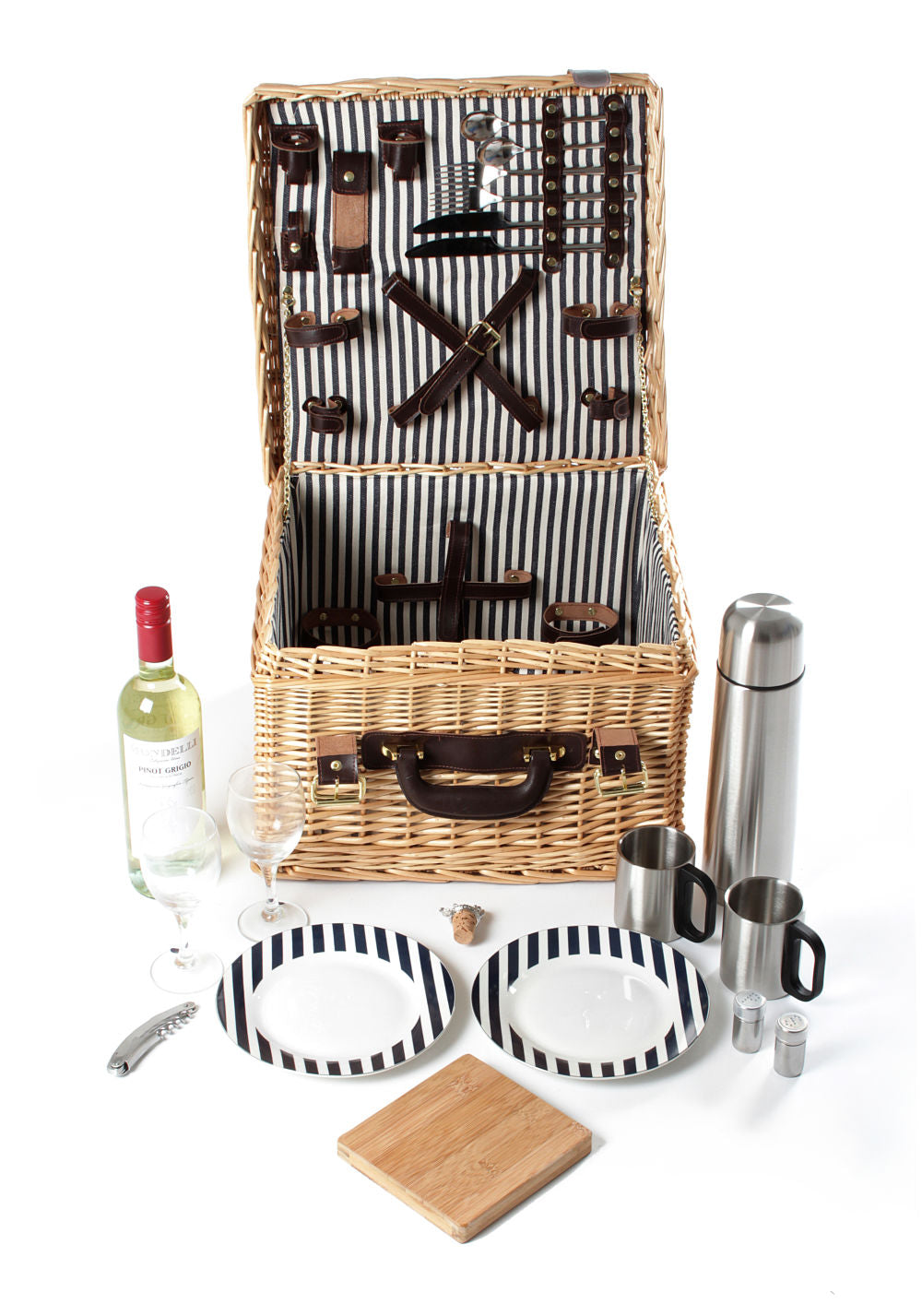 Greenfield Collection Clarendon Willow Picnic Hamper for Two People - The Greenfield Collection