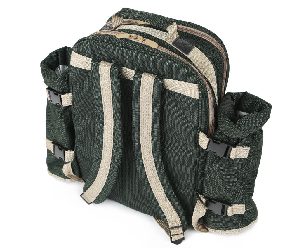 Greenfield Collection Super Deluxe Picnic Backpack Hamper for Four People - The Greenfield Collection