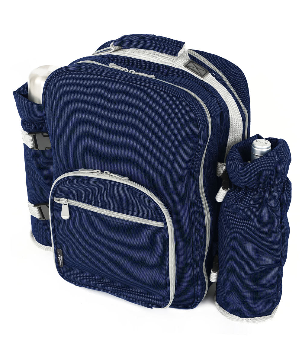 Greenfield Collection Super Deluxe Picnic Backpack Hamper for Four People - The Greenfield Collection