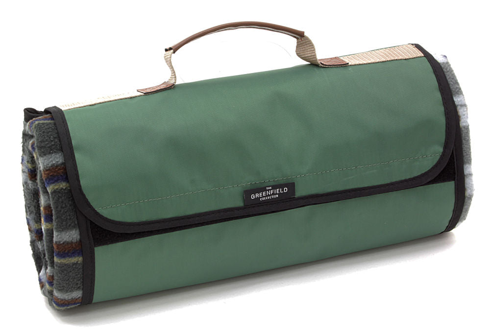 Greenfield Collection Deluxe Picnic Backpack Hamper for Four People with Matching Picnic Blanket - The Greenfield Collection