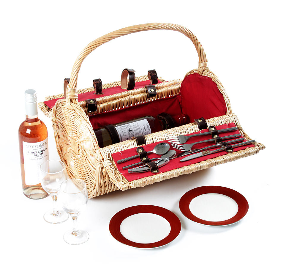 Greenfield Collection Henley Willow Picnic Hamper for Two People - The Greenfield Collection