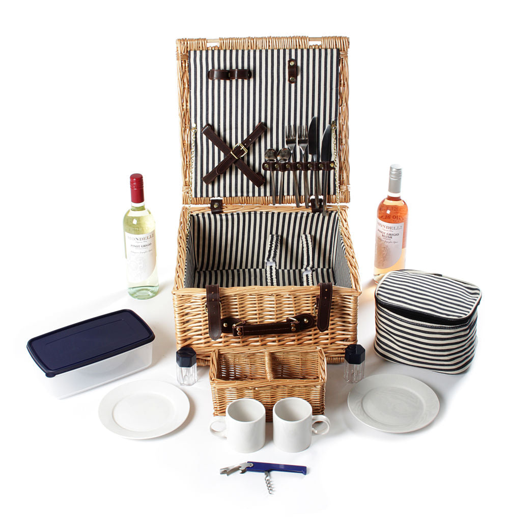 Greenfield Collection Sandbanks Willow Picnic Hamper for Two People - The Greenfield Collection