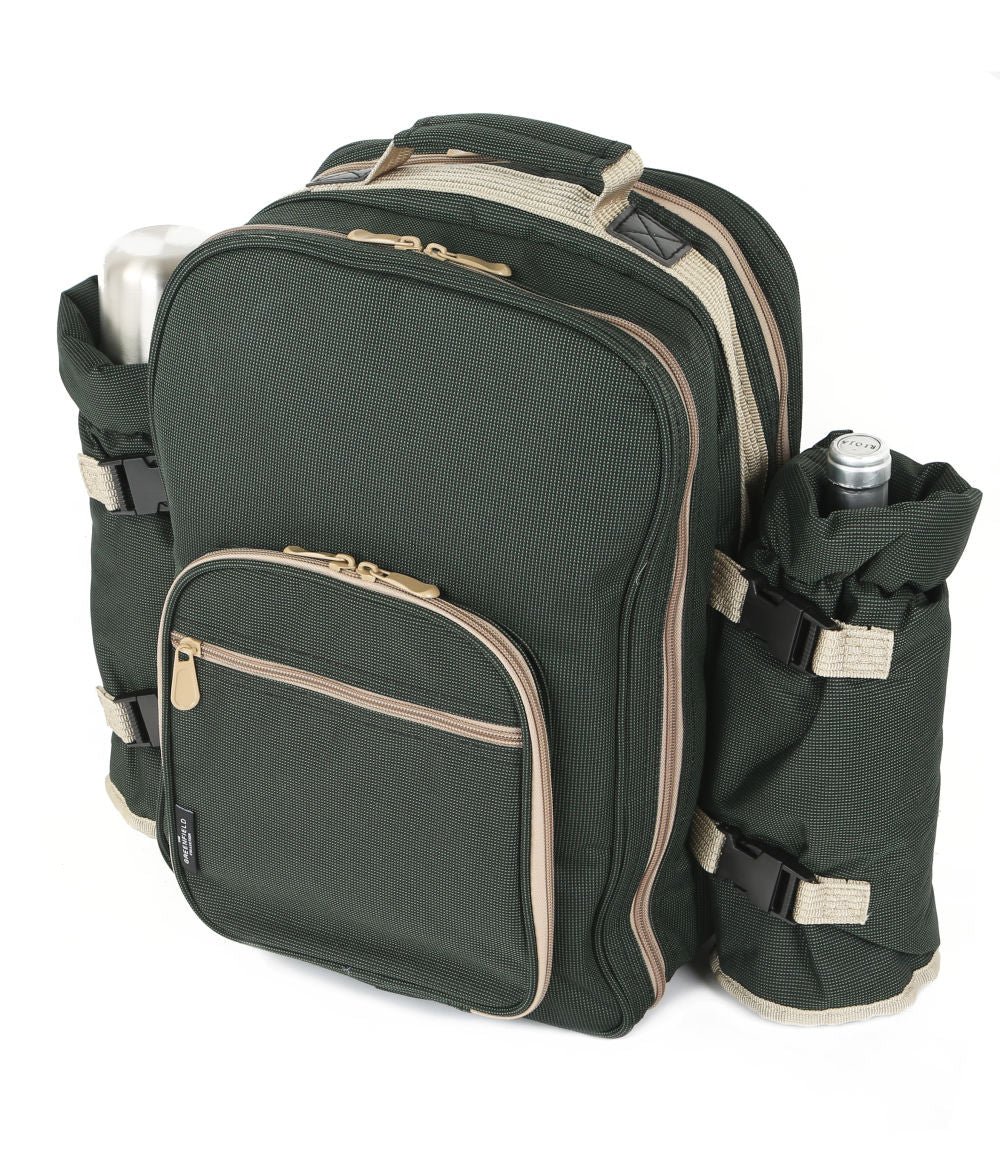 Greenfield Collection Super Deluxe Picnic Backpack Hamper for Four People - The Greenfield Collection