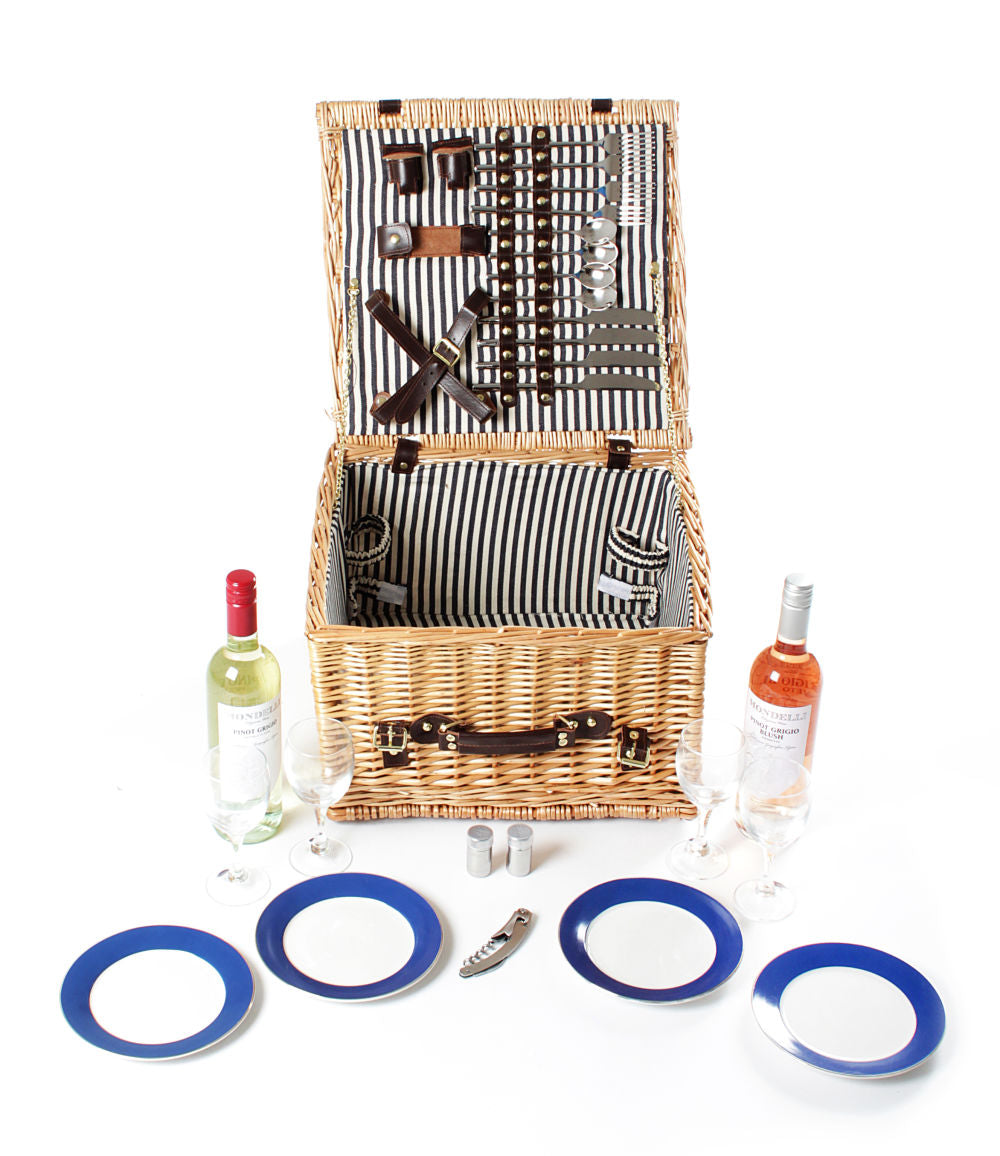 Greenfield Collection Winchester Willow Picnic Hamper for Four People - The Greenfield Collection