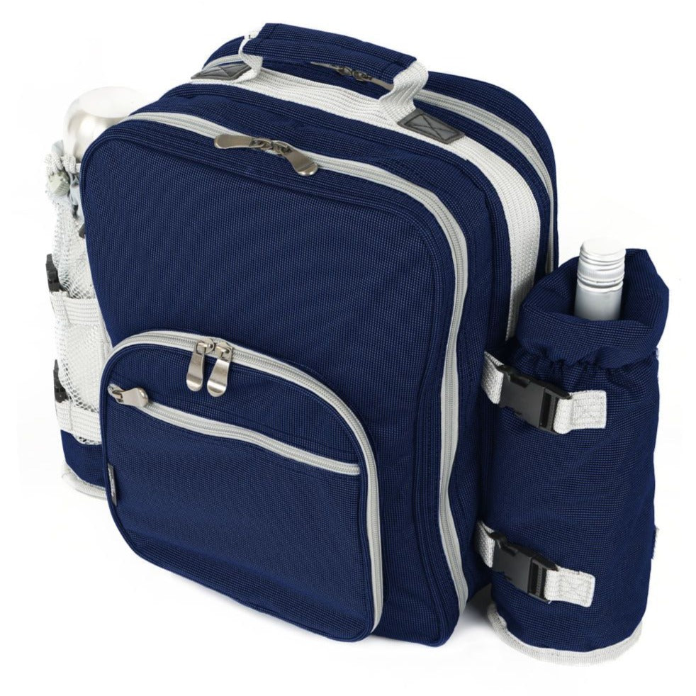 Greenfield Collection Super Deluxe Picnic Backpack Hamper for Two People with Matching Picnic Blanket - The Greenfield Collection