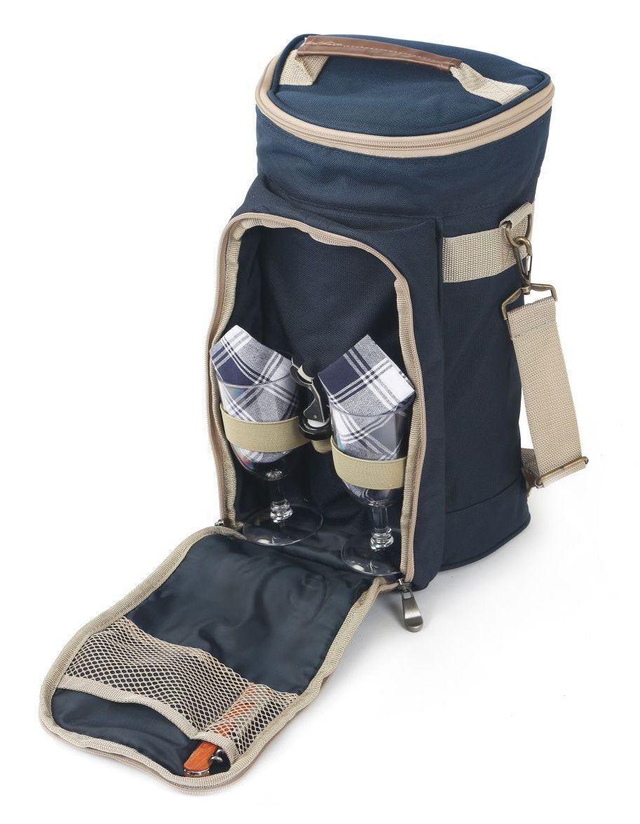 Greenfield Collection Super Deluxe Admiral Blue Wine Cooler Bag for Two People - Greenfield Collection