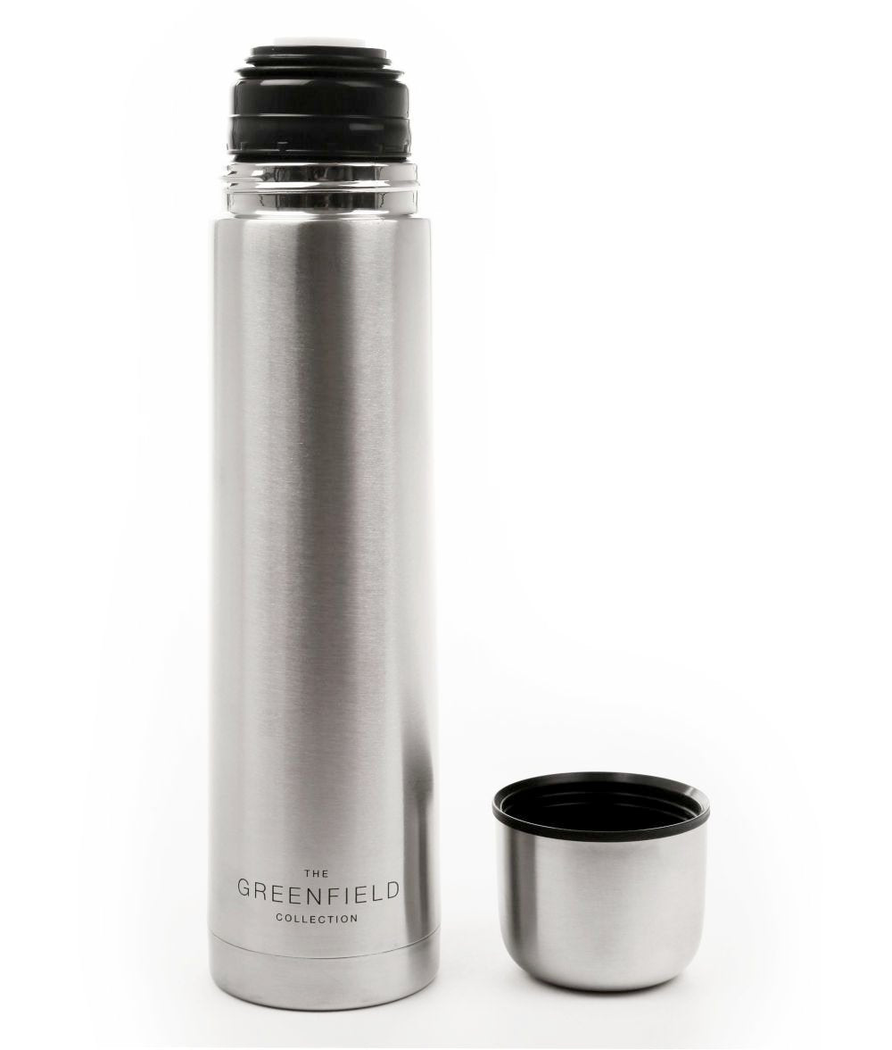 Greenfield Collection Insulated Stainless Steel Flask and 4 Mugs - The Greenfield Collection