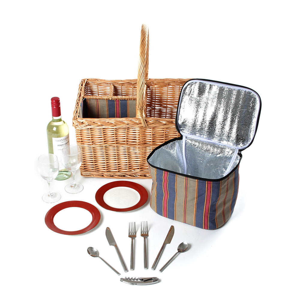 Greenfield Collection Regatta Willow Picnic Hamper for Two People - The Greenfield Collection