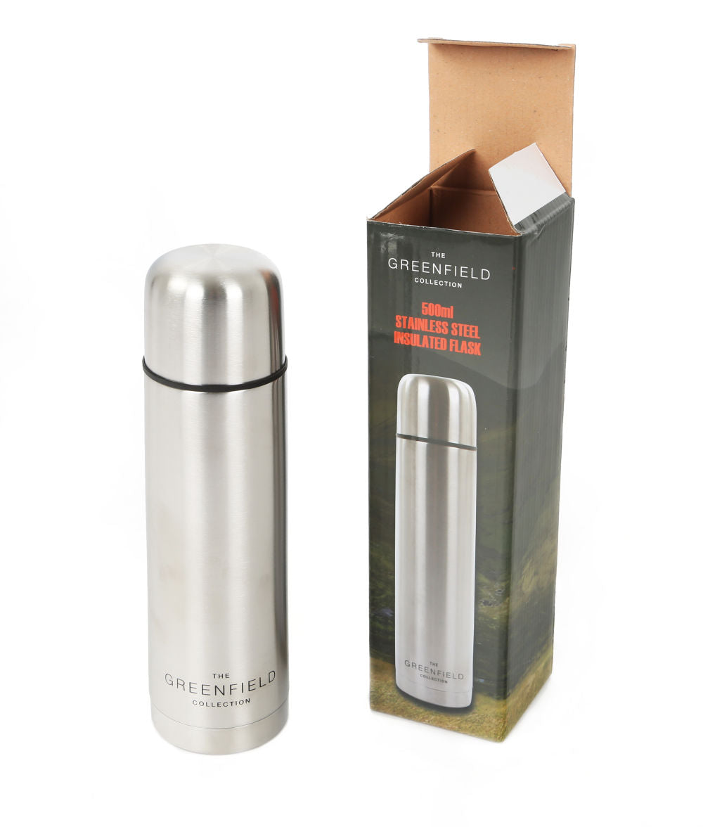 Greenfield Collection 0.5 Litre Vacuum Insulated Stainless Steel Flask - The Greenfield Collection