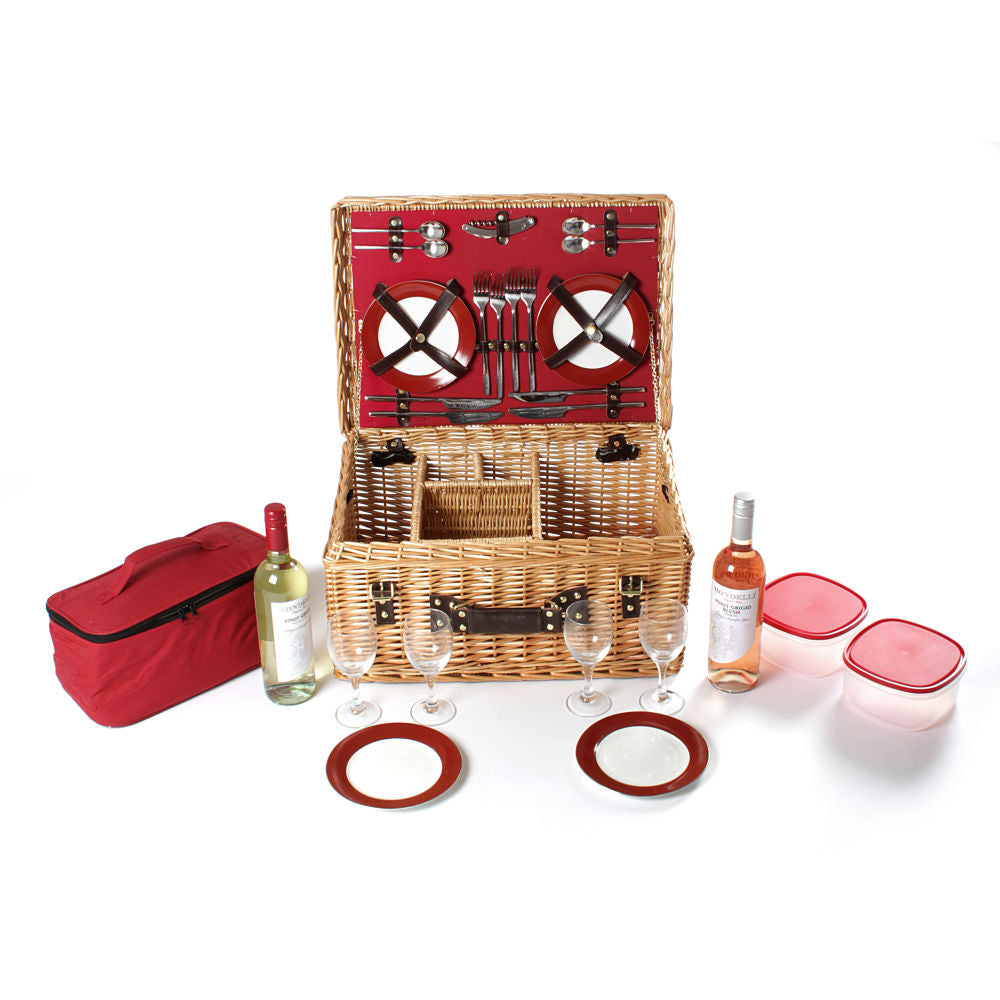 Greenfield Collection Blenheim Willow Picnic Hamper for Four People - The Greenfield Collection