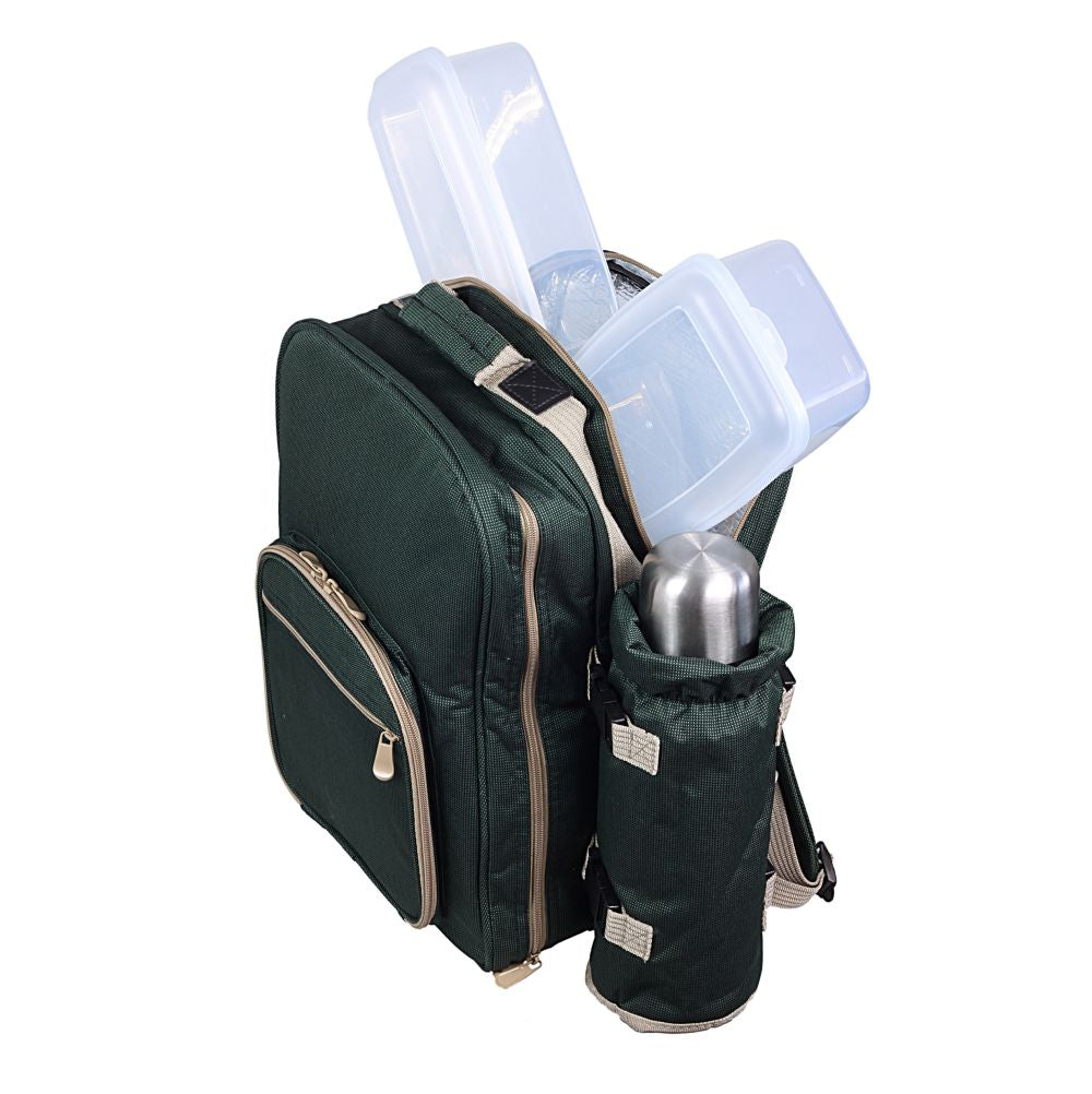 Greenfield Collection Super Deluxe Picnic Backpack Hamper for Four People - The Greenfield Collection