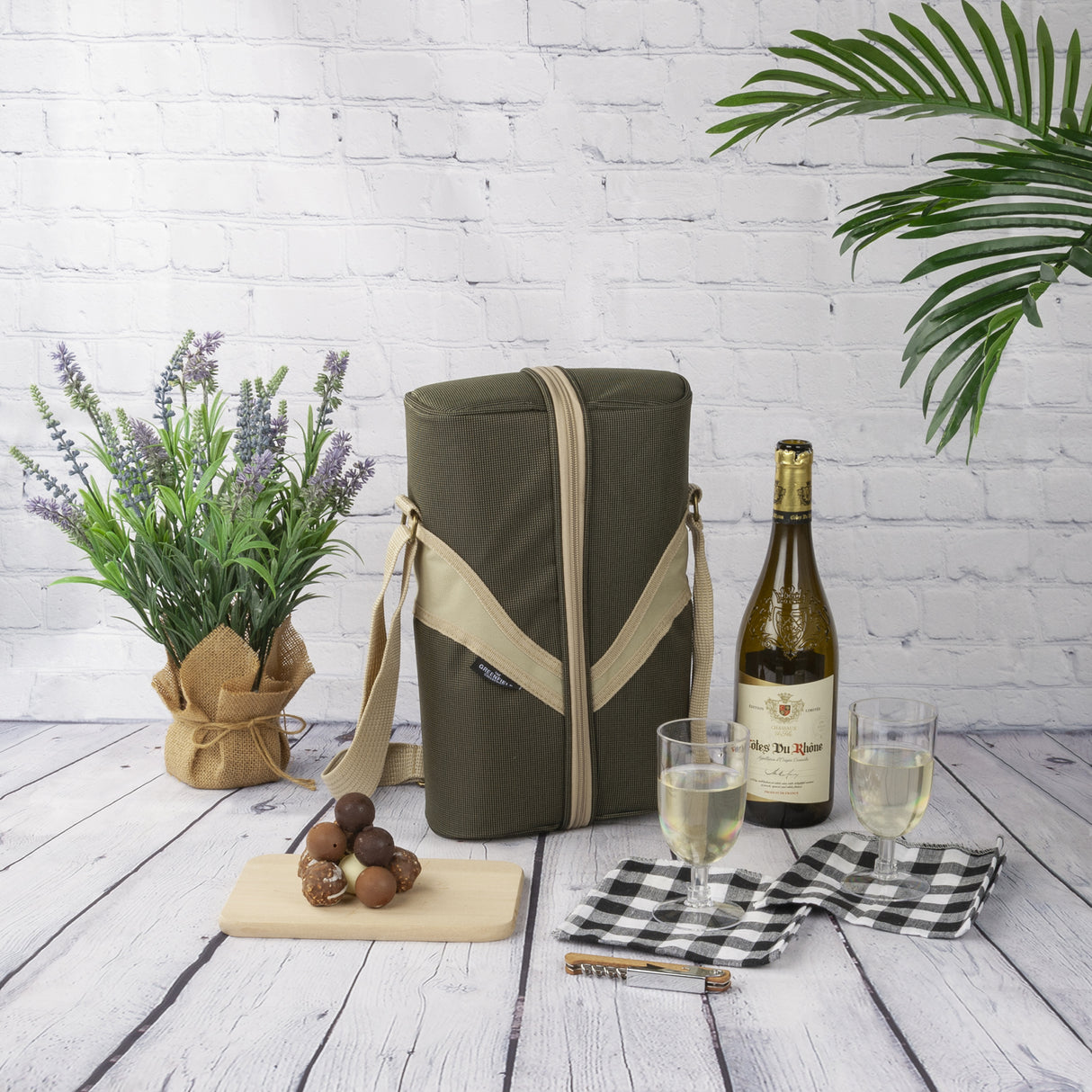 Greenfield Collection Deluxe Wine Cooler Bag for Two People