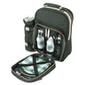 Greenfield Collection Luxury Forest Green Picnic Backpack Hamper for Two People - Greenfield Collection