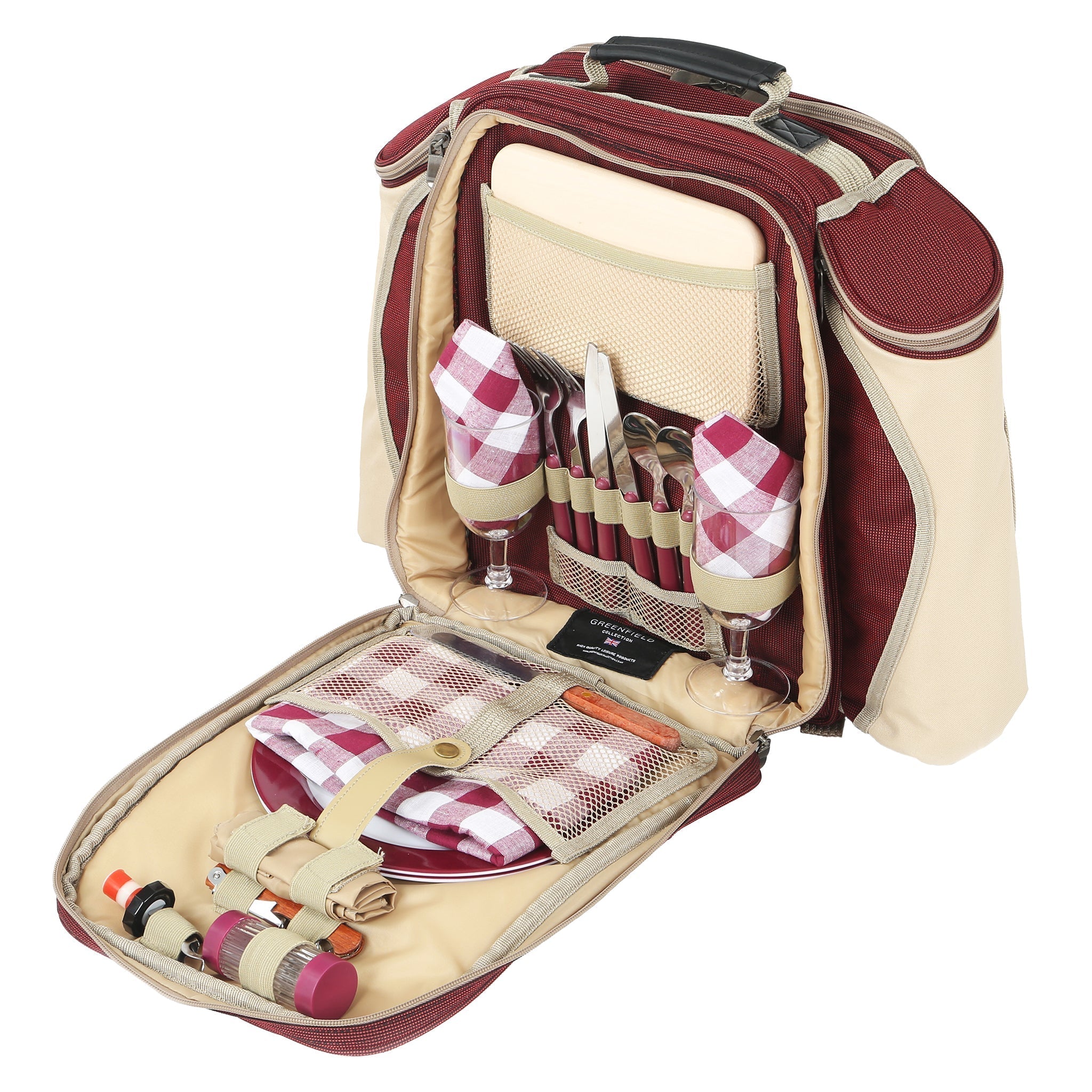 Picnic backpack shop with flask