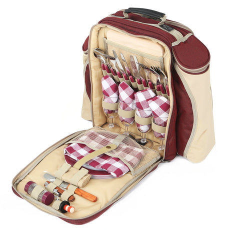 Deluxe Picnic Backpack Hamper for Four People - Greenfield Collection