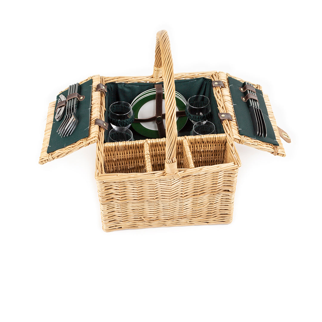 Greenfield Collection Windsor Willow Picnic Hamper for Four People - The Greenfield Collection