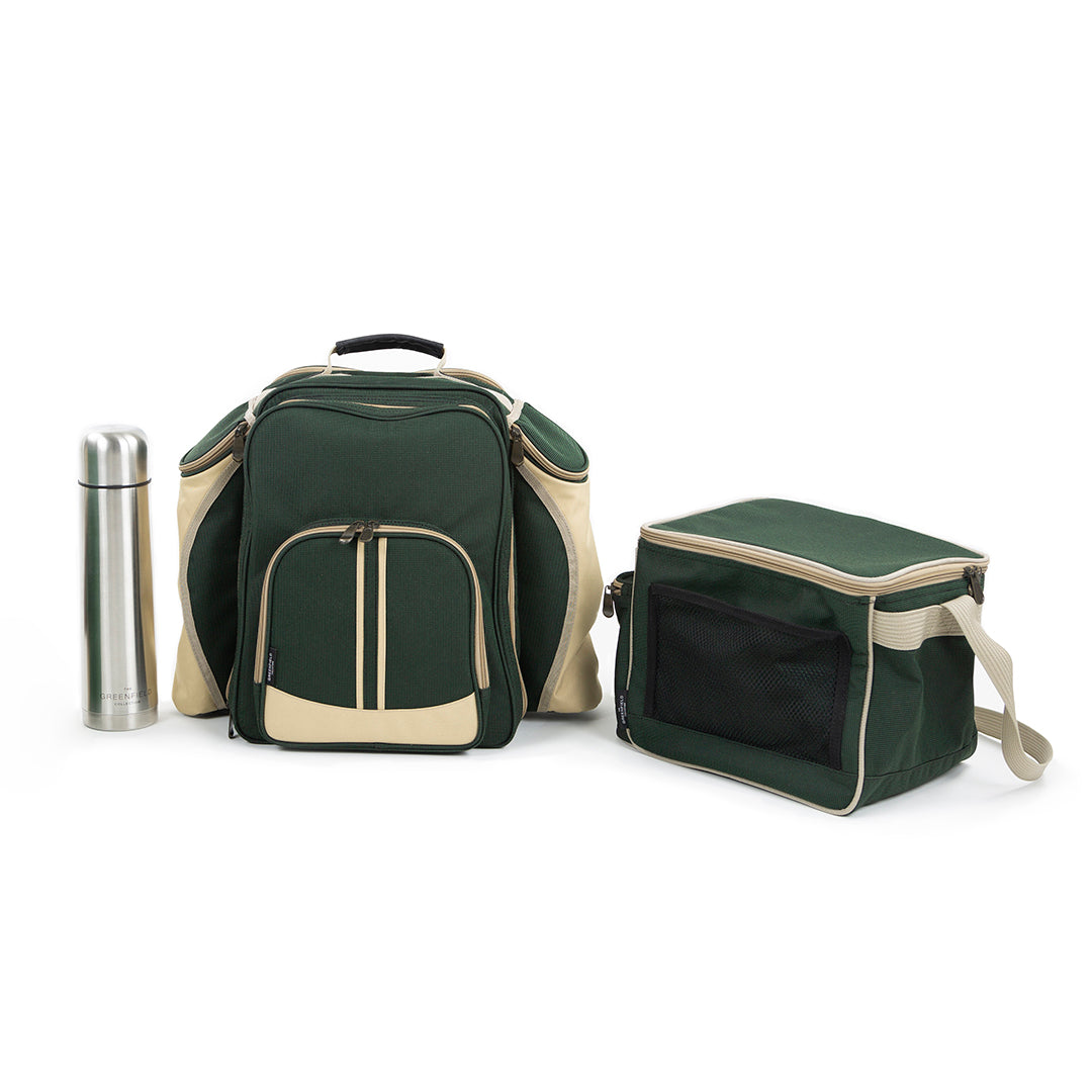 4 Person Super Deluxe Picnic Backpack Hamper with Matching Cool