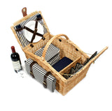 Greenfield Collection Somerley Willow Picnic Hamper for Four People with Matching Blanket - The Greenfield Collection