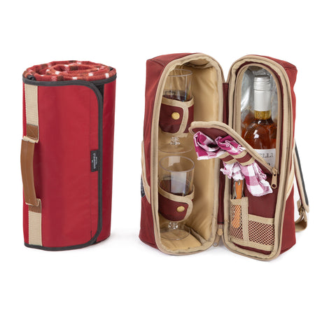 Greenfield Collection Deluxe Wine Cooler Bag for Two People with Matching Picnic Blanket - Greenfield Collection