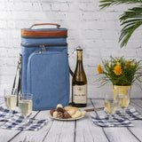 Blue Picnic Set Contemporary Wine Cooler Bag for 4 people - Greenfield Collection
