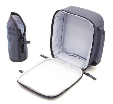 Greenfield Collection Powder Blue Lunch Cool Bag with Removable Bottle Holder - The Greenfield Collection