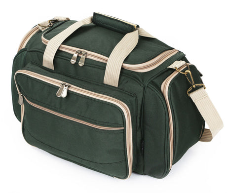 Greenfield Collection Deluxe Four Person Picnic Holdall in Forest Green - Greenfield Collection